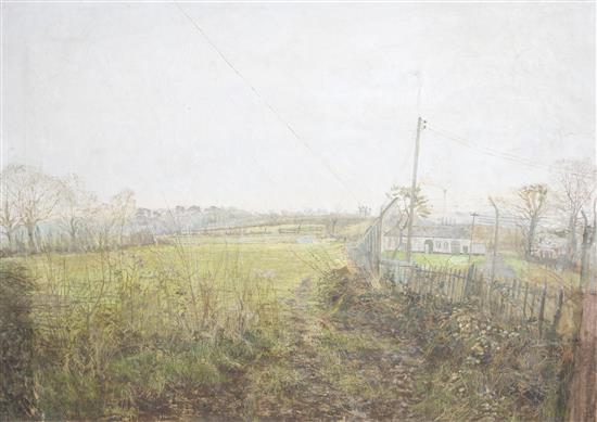 Maurice Sheppard (1947-), oil on canvas, 'The Old Pumping Station, Haverfordwest', signed and dated 1979, 45 x 61cm, unframed. Condition - poor